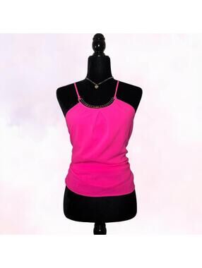 Bright Pink Y2K 2000s Kimcine Tank Top Size Small Barbiecore Coquette
